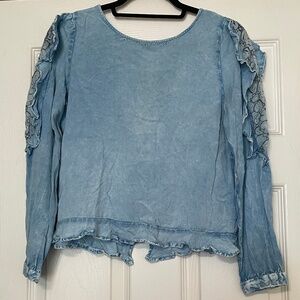 Style Envy Boho Long Sleeve with Ruffled Lace Shoulders